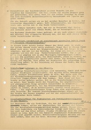 Protokoll der Hausvätersitzung vom 11. Dezember 1971.