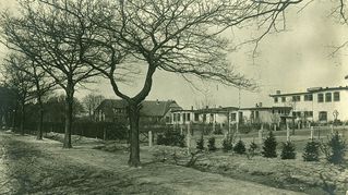 Das Haus Moorburg um 1910, Blick von der Straße.