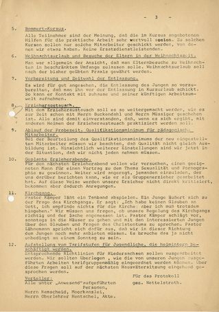 Protokoll der Hausvätersitzung vom 11. Dezember 1971.