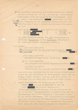 Schreiben des Niedersächsischen Landesverwaltungsamtes an die Anstalt Freistatt vom 1. März 1960.