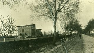 Das Haus Moorhort um 1910, Blick von der Straße.